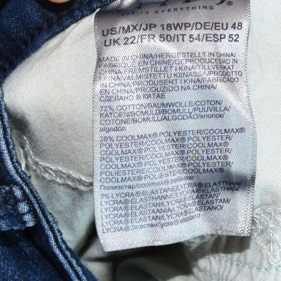 NYDJ Jeans Womens 18 Petite Medium Blue Denim Marilyn Straight Lift Tuck Tech - Picture 11 of 11